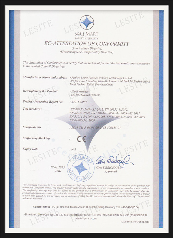 CE certification-extrusion welding gun